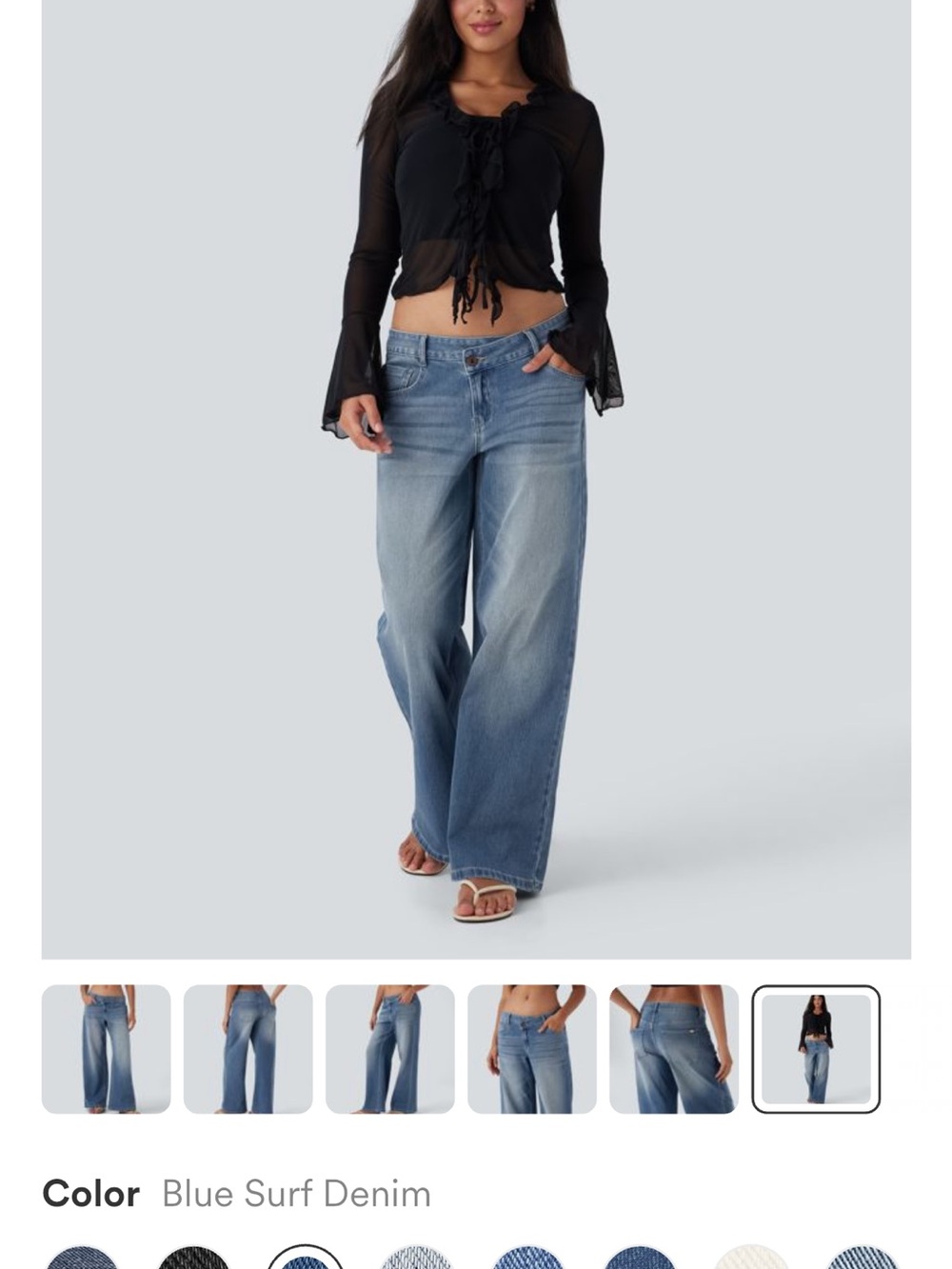 NWT HALARA Light Blue Denim Wide-Leg Jeans MEDIUM PETITE